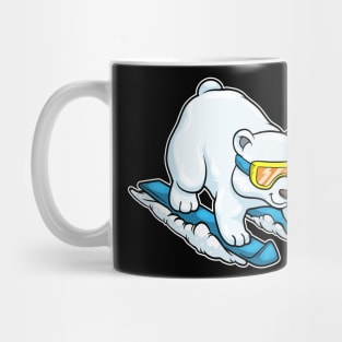 Polar bear as Skier with Skis & Ski goggles Mug